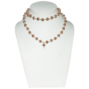 6 Mukhi Rudraksha Mala/ Six Face Rudraksha Rosary/ Kartikey Mala 54+1 - Made in Pure Silver