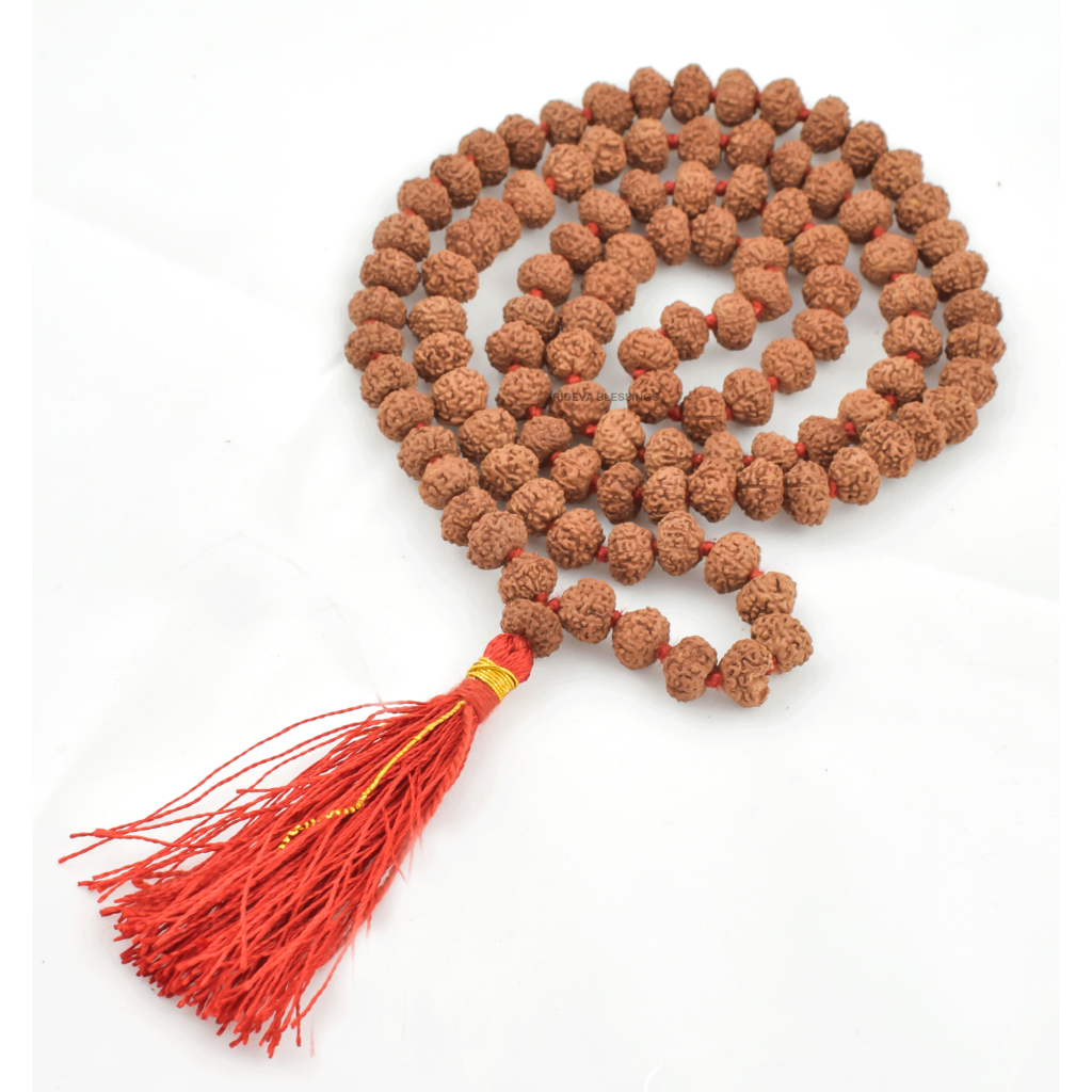 9 Mukhi Rudraksha Mala - 108+1 Beads - Lab Certified