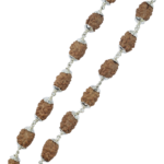 2 Mukhi Rudraksha Mala/ Two Face Rudraksha Rosary/ Moon Rosary 54+1 - Made in Pure Silver