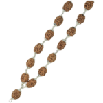 3 Mukhi Rudraksha Mala/Three Face Rudraksha Rosary/Mangal Mala 54+1 - Made in Pure Silver