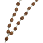 4 Mukhi Rudraksha Mala/Four Face Rudraksha Rosary/Brahma Mala 54+1 - Made in Pure Silver