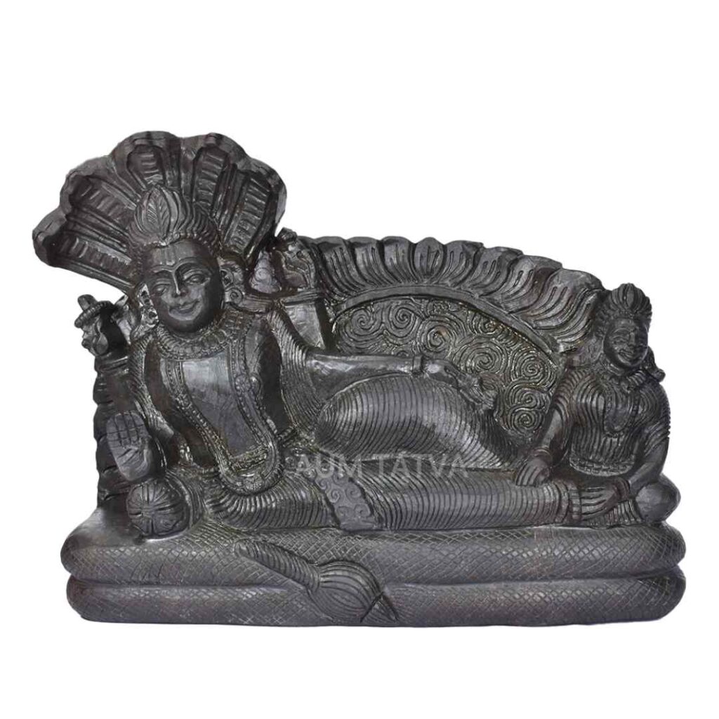 Sleeping Lord Vishnu Laxmi Shaligram Idol