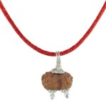 Gaurishankar Rudraksha/Gowrishankar Rudraksha Pendant (Pure Silver) - Indonesian Bead