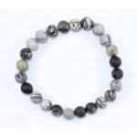 Black Jasper Semiprecious Stone Bracelet