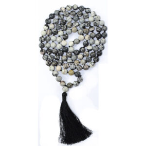 Black Jasper Semiprecious Stone Mala