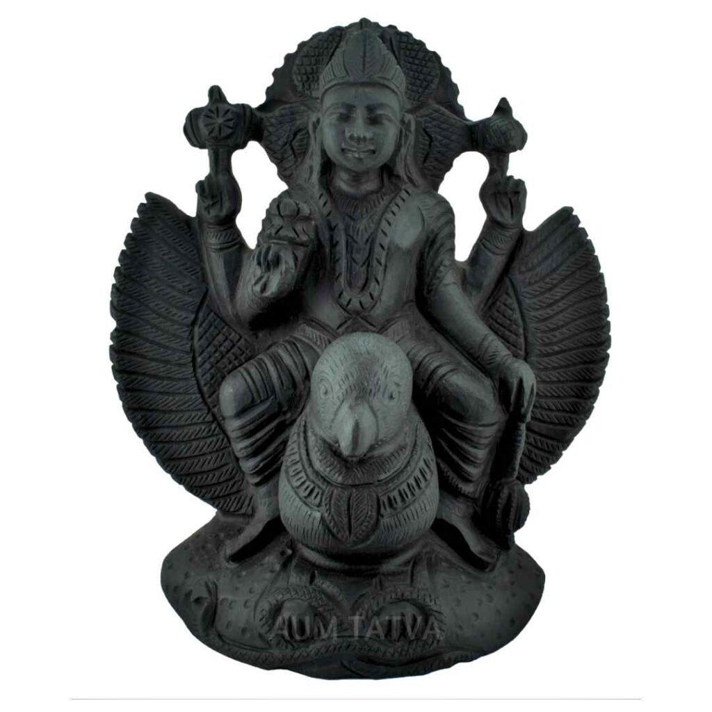 Sacred Lakshmi Narayan Garud Vaahan Shaligram Idol AUMSHI03