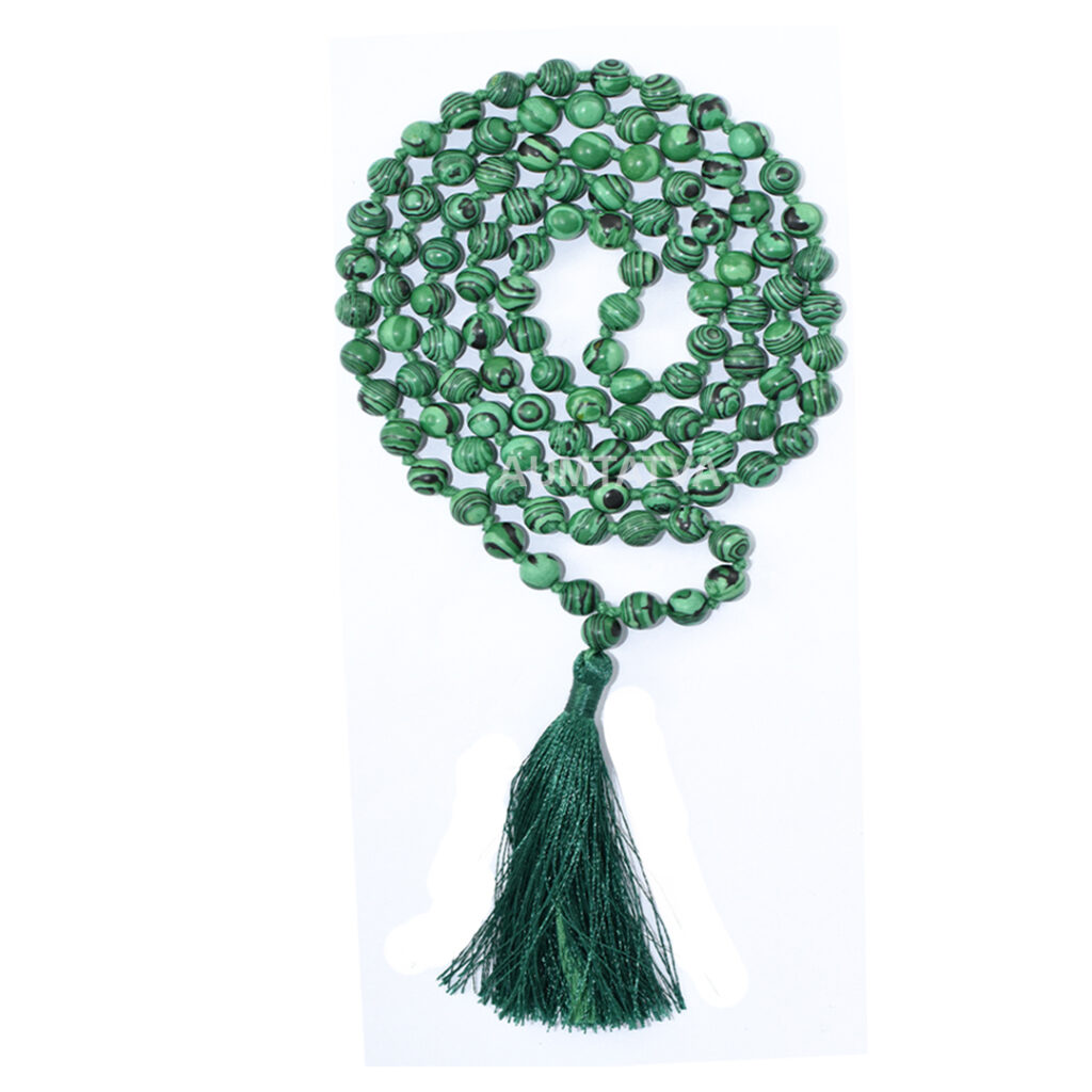 Malachite Semiprecious Stone Mala
