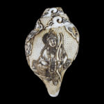 Lord Ram Ji carved in Vamavarti Left hand Shankh