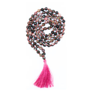 Rhodonite Semiprecious Stone Mala