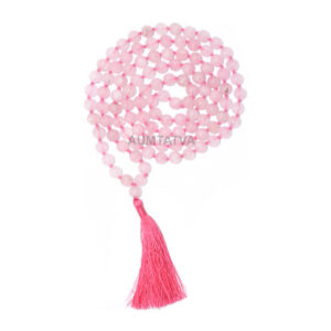 Rose Quartz Semiprecious Stone Mala