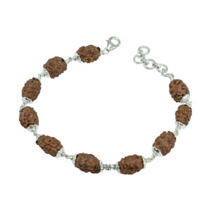 2 Mukhi Rudraksha Bracelet/ Moon Bracelet / Two Face Rudraksha Bracelet - Made in Pure Silver