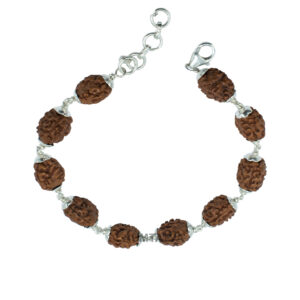 3 Mukhi Rudraksha Bracelet/ Mangal Bracelet / Three Face Rudraksha Bracelet - Made in Pure Silver