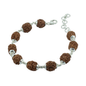 4 Mukhi Rudraksha Bracelet/ Brahma Bracelet / Four Face Rudraksha Bracelet - Made in Pure Silver
