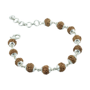 9 Mukhi Rudraksha Bracelet/ Nav Durga Bracelet / Nine Face Rudraksha Bracelet - Made in Pure Silver