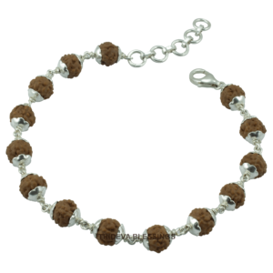 5 Mukhi Rudraksha Bracelet/Five Face Rudraksha Bracelet/Panch Mukhi Rudraksha Bracelet - Made in Pure Silver
