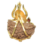 1 Mukhi Rudraksha Trishul Ganesha Pendant (Golden Metal)