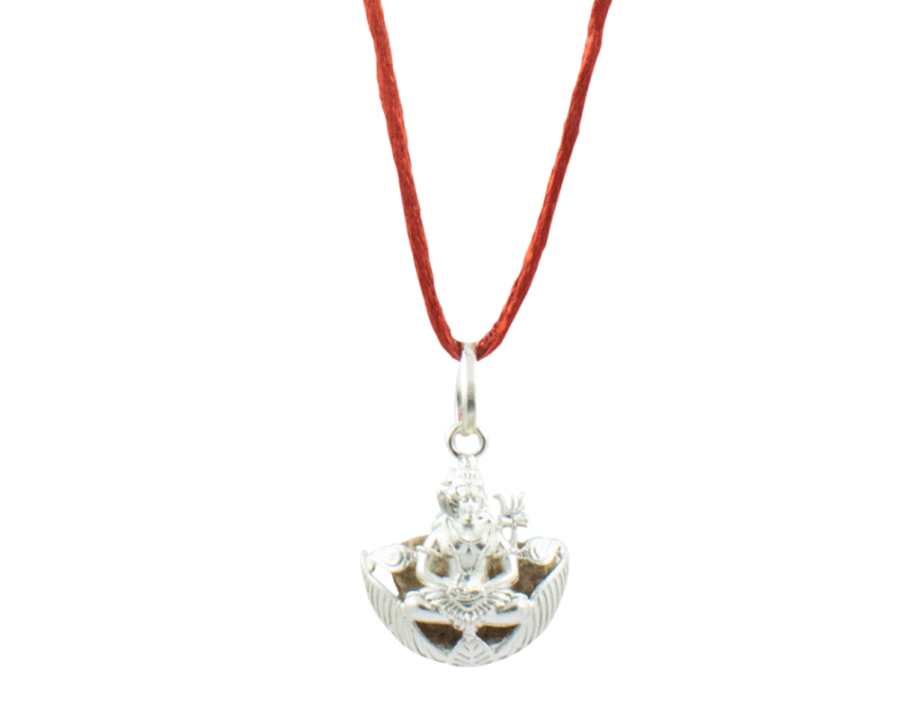 1 Mukhi Rudraksha Shiv Pendant (Silver Brass Cap)