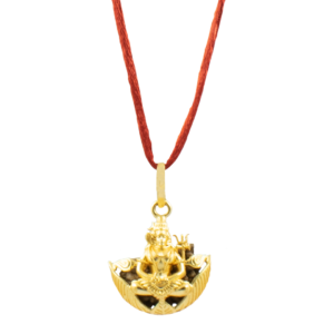 1 Mukhi Rudraksha Shiv Pendant (Golden Brass Cap)